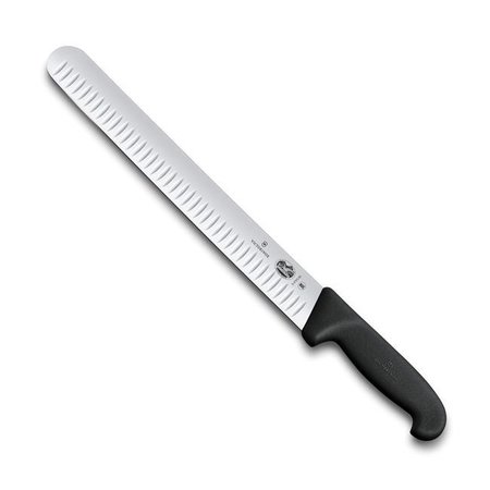 SWISS ARMS Swiss Army Brands VIC-40645 2019 12 in. Victorinox Kitchen Fibrox Pro Slicing Wide Granton Blade; with Handle; Black VIC-40645